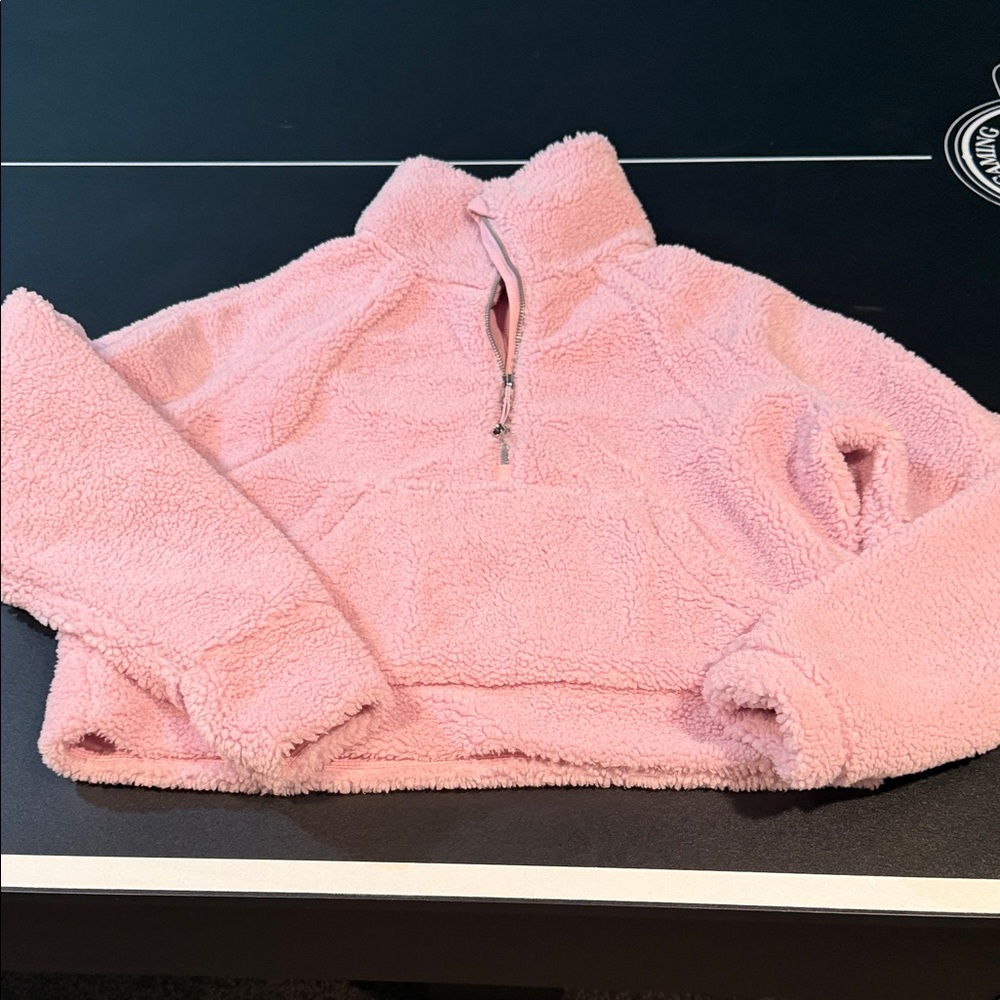 Cozy Pink Sherpa Half-Zip Pullover